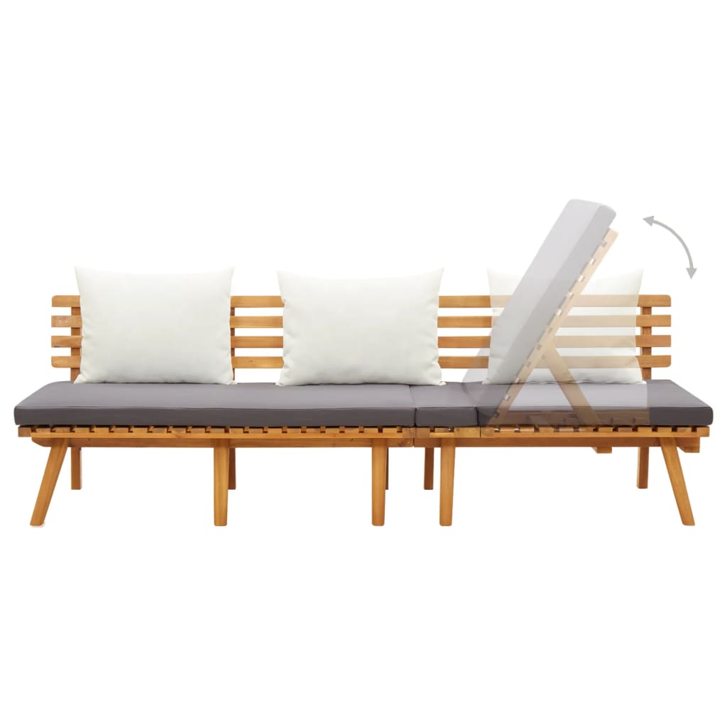 Divano Letto Da Giardino 200x65 Cm In Legno Massello Di Acacia