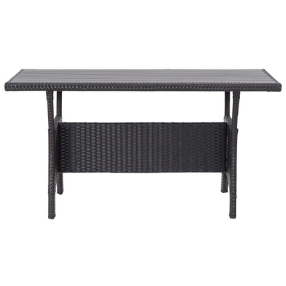 Tavolo Da Giardino Nero 120x70x66 Cm In Polyrattan