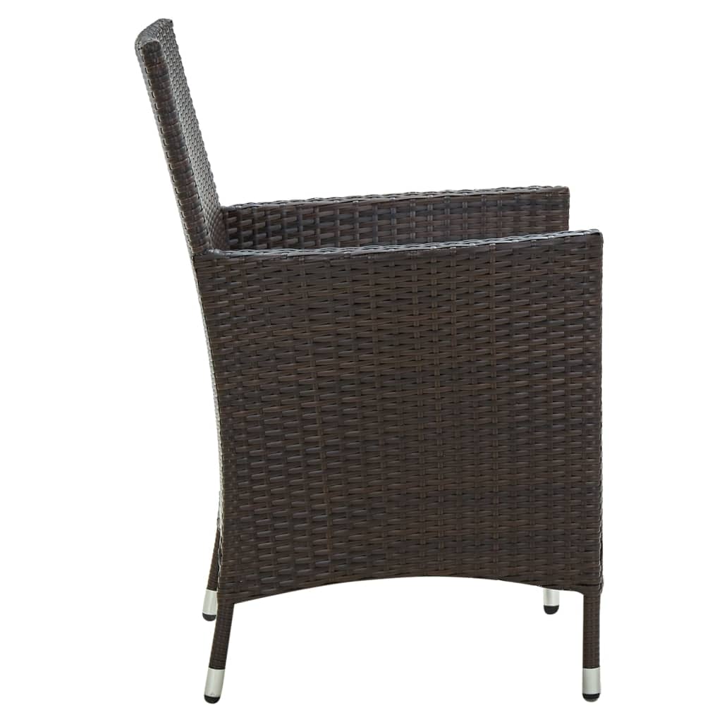 Sedie Da Giardino 2 Pz Con Cuscini In Polyrattan Marrone