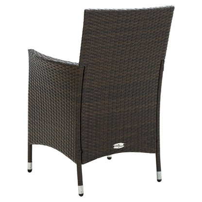 Sedie Da Giardino 2 Pz Con Cuscini In Polyrattan Marrone