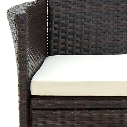 Sedie Da Giardino 2 Pz Con Cuscini In Polyrattan Marrone