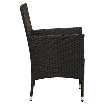 Sedie Da Giardino 2 Pz Con Cuscini In Polyrattan Nere