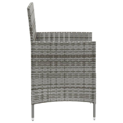 Sedie Da Giardino 2 Pz Con Cuscini In Polyrattan Grigio