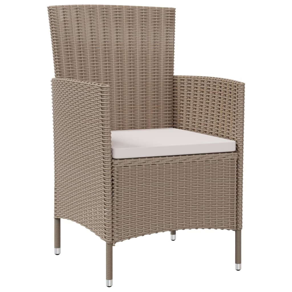 Sedie Da Giardino Con Cuscini 2 Pz In Polyrattan Beige