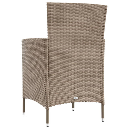 Sedie Da Giardino Con Cuscini 2 Pz In Polyrattan Beige