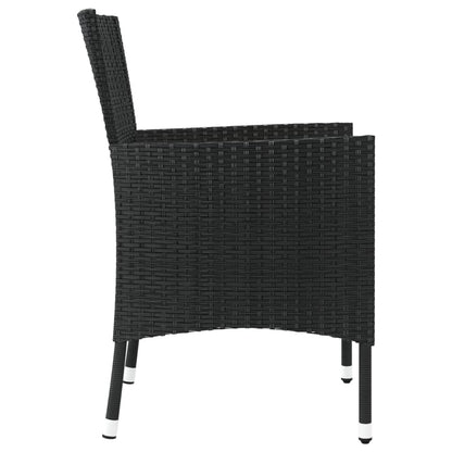 Sedie Da Giardino Con Cuscini 4 Pz In Polyrattan Nere