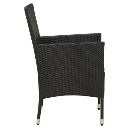 Sedie Da Giardino Con Cuscini 4 Pz In Polyrattan Nere