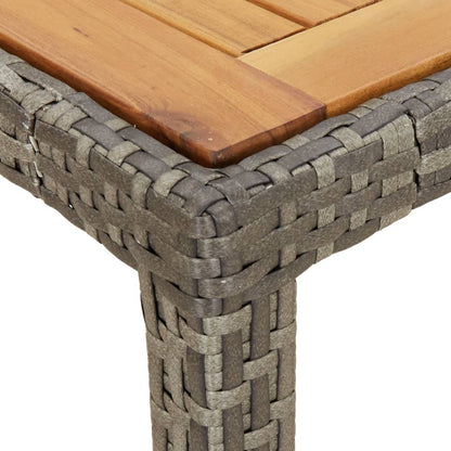 Tavolo Giardino 190x90x75 Cm Polyrattan Legno Di Acacia Grigio