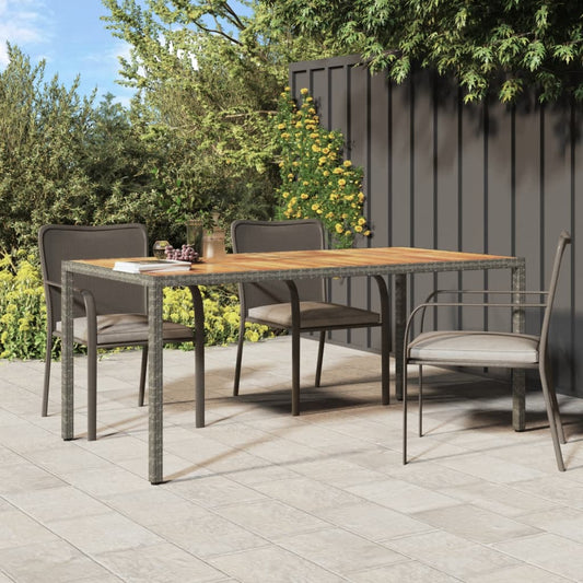 Tavolo Giardino 190x90x75 Cm Polyrattan Legno Di Acacia Grigio