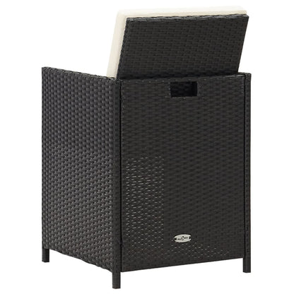 Sedie Da Giardino 4 Pz In Polyrattan Nero