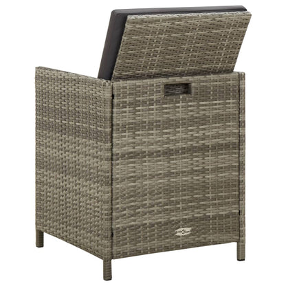 Sedie Da Giardino 4 Pz Con Cuscini In Polyrattan Grigio