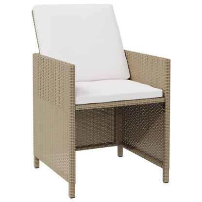 Sedie Da Giardino Con Cuscini 4 Pz In Polyrattan Beige