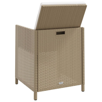 Sedie Da Giardino Con Cuscini 4 Pz In Polyrattan Beige