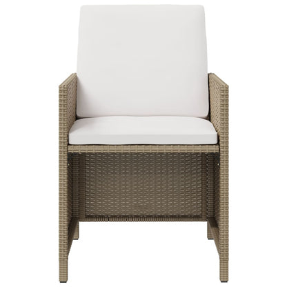 Sedie Da Pranzo Da Giardino Con Cuscini 4 Pz Beige Polyrattan