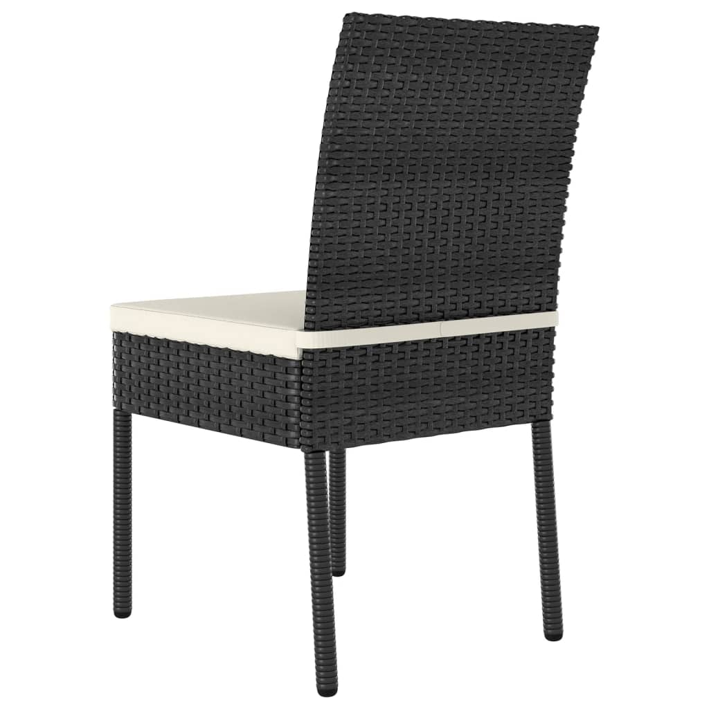 Sedie Da Pranzo Per Giardino 2 Pz In Polyrattan Nero