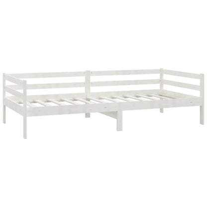 Divano Letto Con Materasso 90x200 Cm Bianco In Legno Di Pino