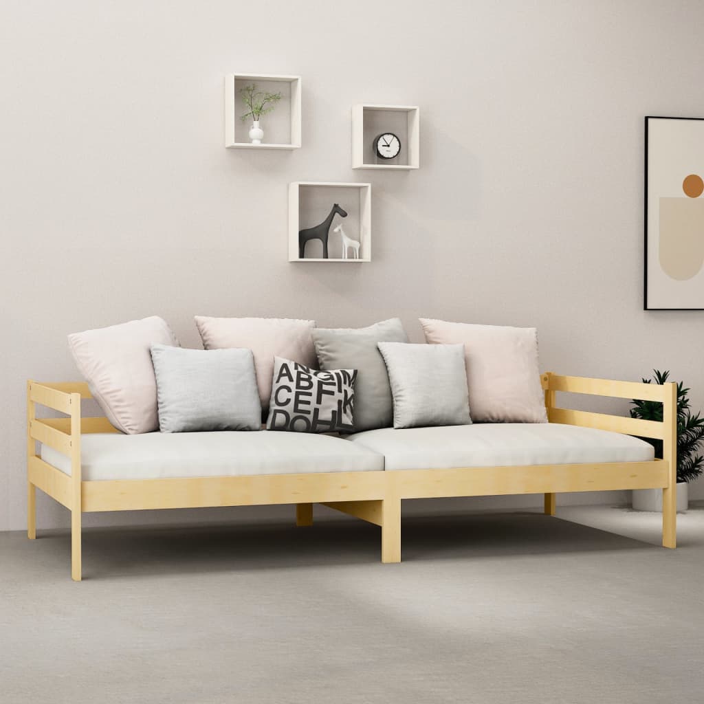 Divano Letto Con Materasso 90x200 Cm Legno Massello Di Pino