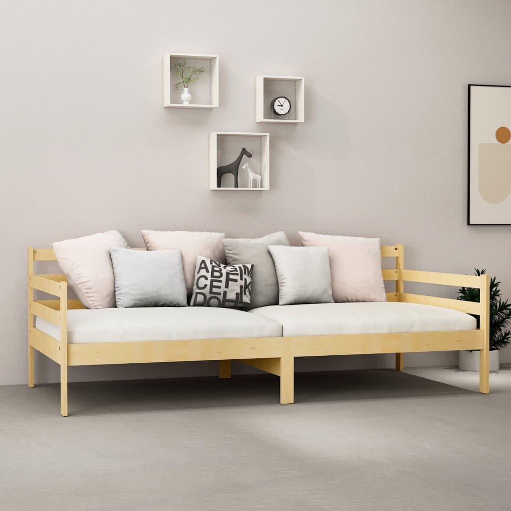 Divano Letto Con Materasso 90x200 Cm Legno Massello Di Pino