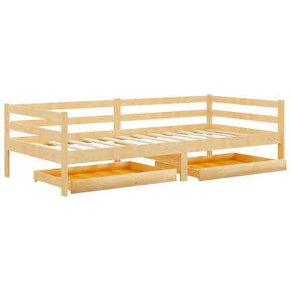 Divano Letto Con Cassetti 90x200 Cm Legno Massello Di Pino