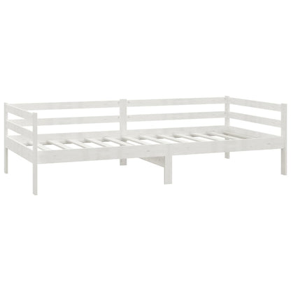 Divano Letto Con Cassetti 90x200 Cm Bianco In Massello Di Pino