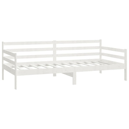 Divano Letto Con Cassetti 90x200 Cm Bianco In Massello Di Pino