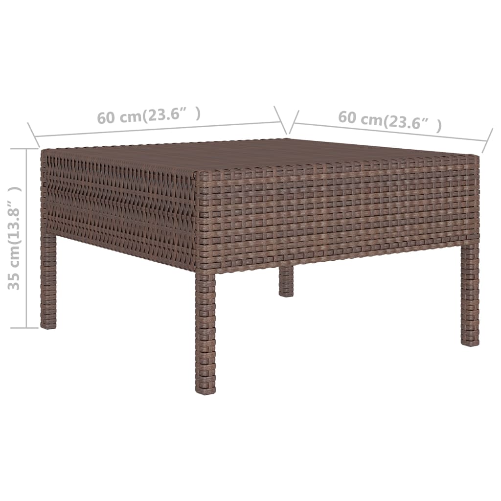 Set Divani Da Giardino 6 Pz Con Cuscini In Polyrattan Marrone