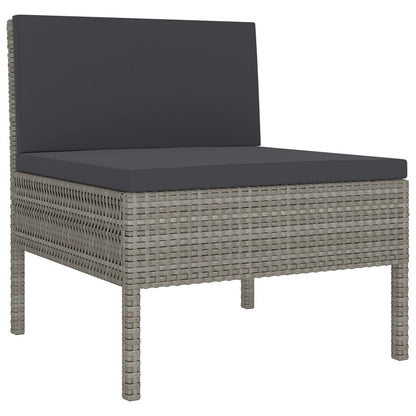 Set Divani Da Giardino 9 Pz Con Cuscini In Polyrattan Grigio