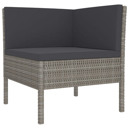 Set Divani Da Giardino 5 Pz Con Cuscini In Polyrattan Grigio