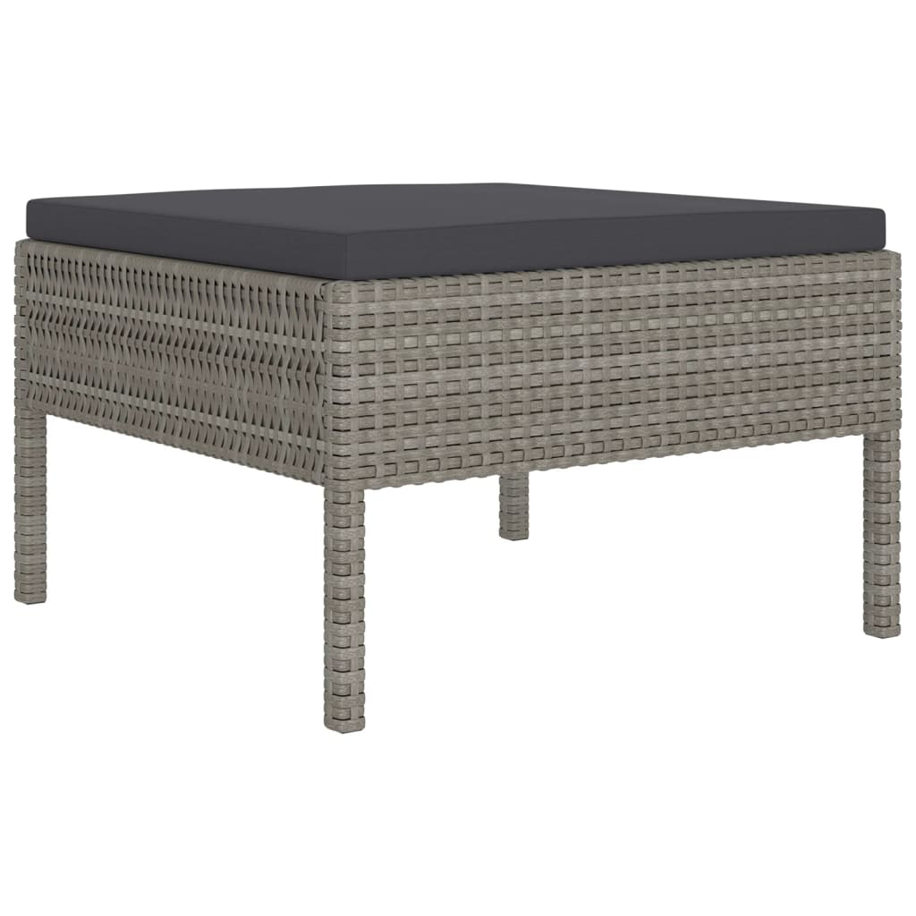 Set Divani Da Giardino 5 Pz Con Cuscini In Polyrattan Grigio