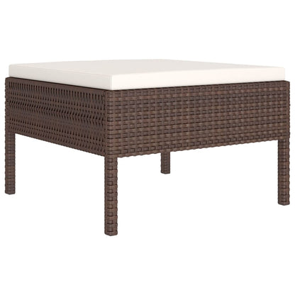 Set Divani Da Giardino 6 Pz Con Cuscini In Polyrattan Marrone