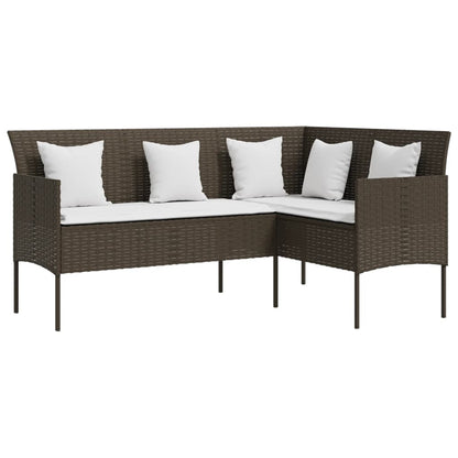 Set Divano A L Con Cuscini 5 Pz Marrone In Polyrattan