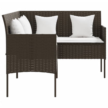 Set Divano A L Con Cuscini 5 Pz Marrone In Polyrattan