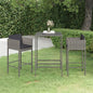 Set Bar Da Giardino 3 Pz Con Cuscini In Polyrattan Grigio