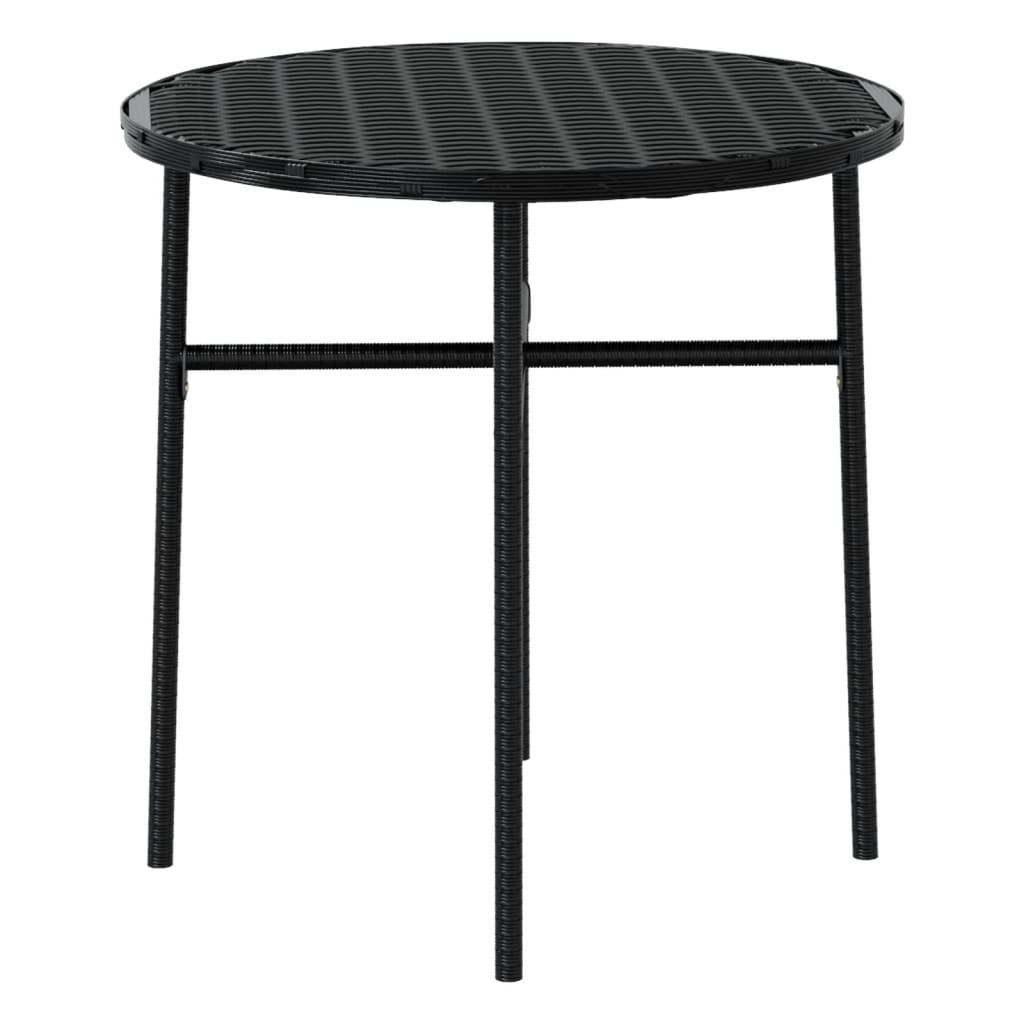 Set Mobili Da Pranzo Per Giardino 3 Pz Polyrattan Nero