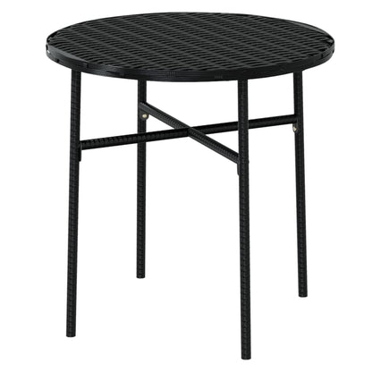 Set Mobili Da Pranzo Per Giardino 3 Pz Polyrattan Nero