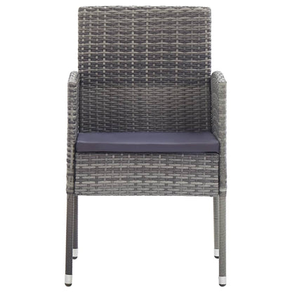 Sedie Giardino Con Cuscini Grigio Scuro 2 Pz Grigie Polyrattan