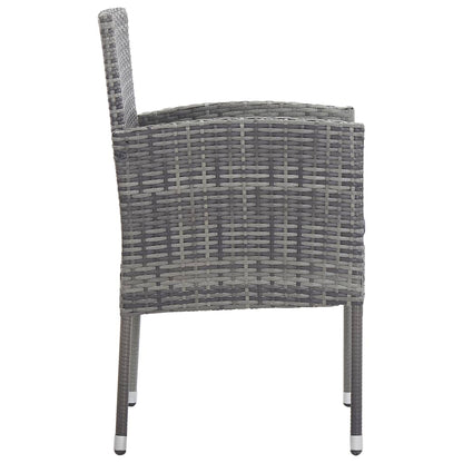 Sedie Giardino Con Cuscini Grigio Scuro 4 Pz Grigie Polyrattan