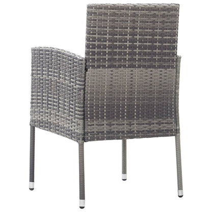 Sedie Giardino Con Cuscini Grigio Scuro 4 Pz Grigie Polyrattan