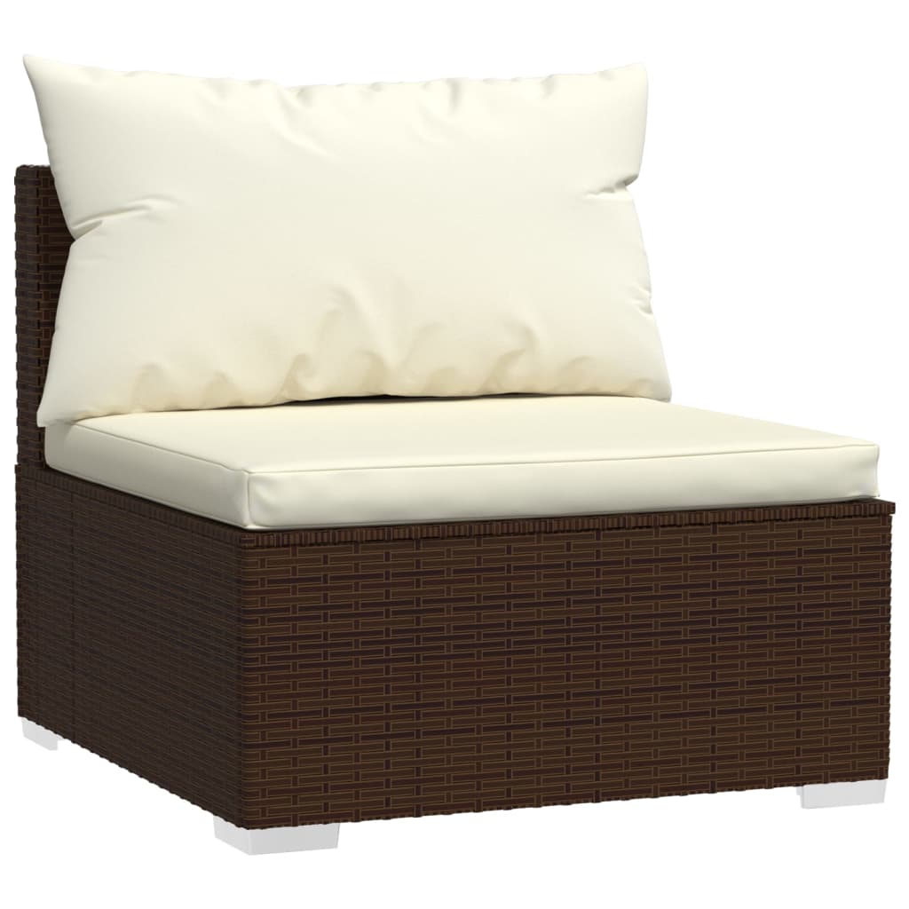 Set Divani Da Giardino Con Cuscini 2 Pz In Polyrattan Marrone