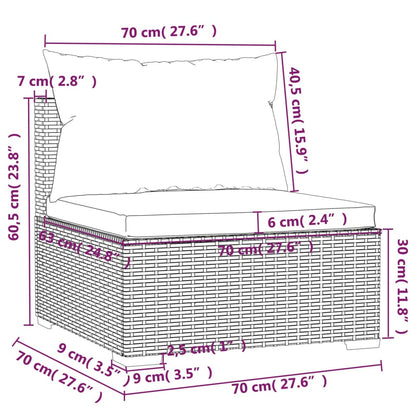 Set Divani Da Giardino Con Cuscini 2 Pz In Polyrattan Marrone