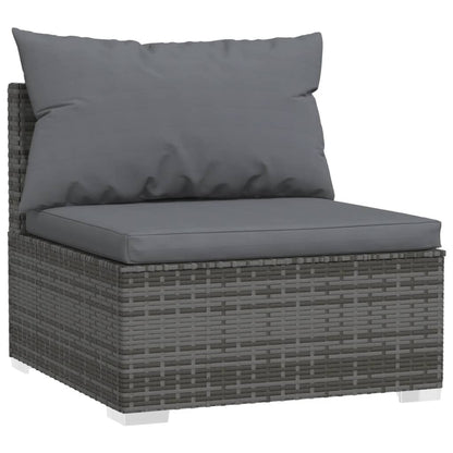 Set Divani Da Giardino Con Cuscini 2 Pz In Polyrattan Grigio