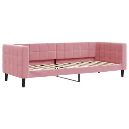 Divano Letto Con Materasso Rosa 80x200 Cm In Velluto