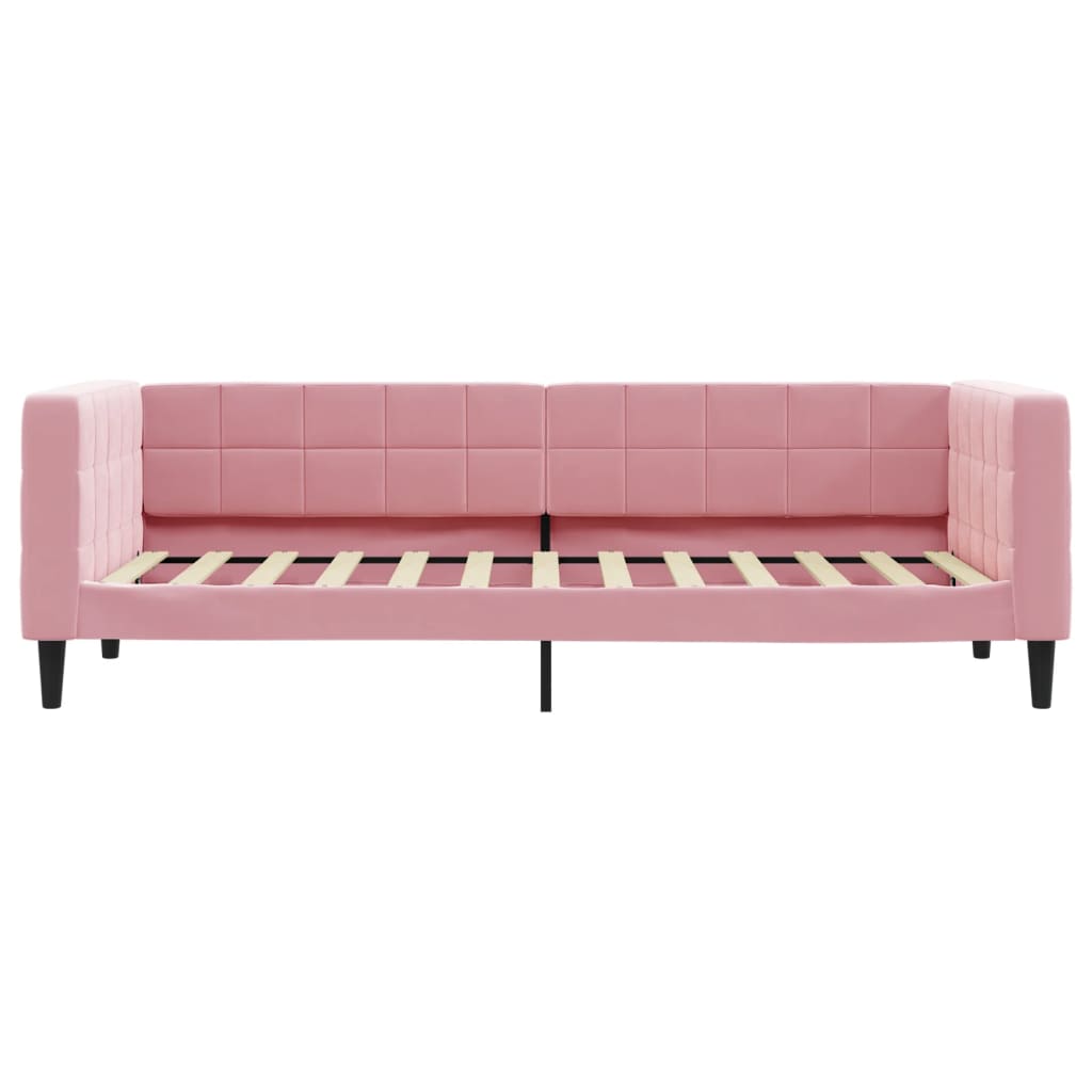 Divano Letto Con Materasso Rosa 80x200 Cm In Velluto