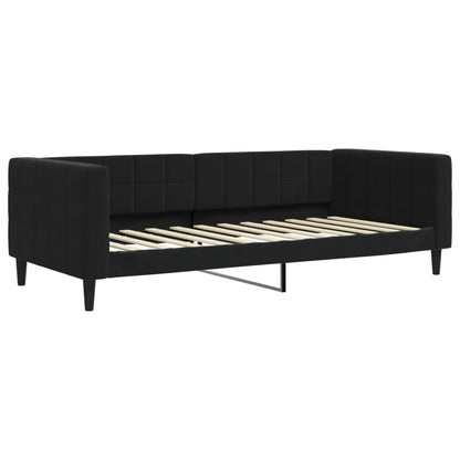 Divano Letto Con Materasso Nero 90x200 Cm In Velluto