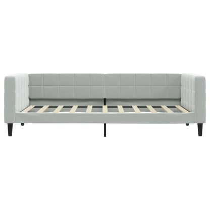 Divano Letto Con Materasso Grigio Chiaro 90x190 Cm In Velluto