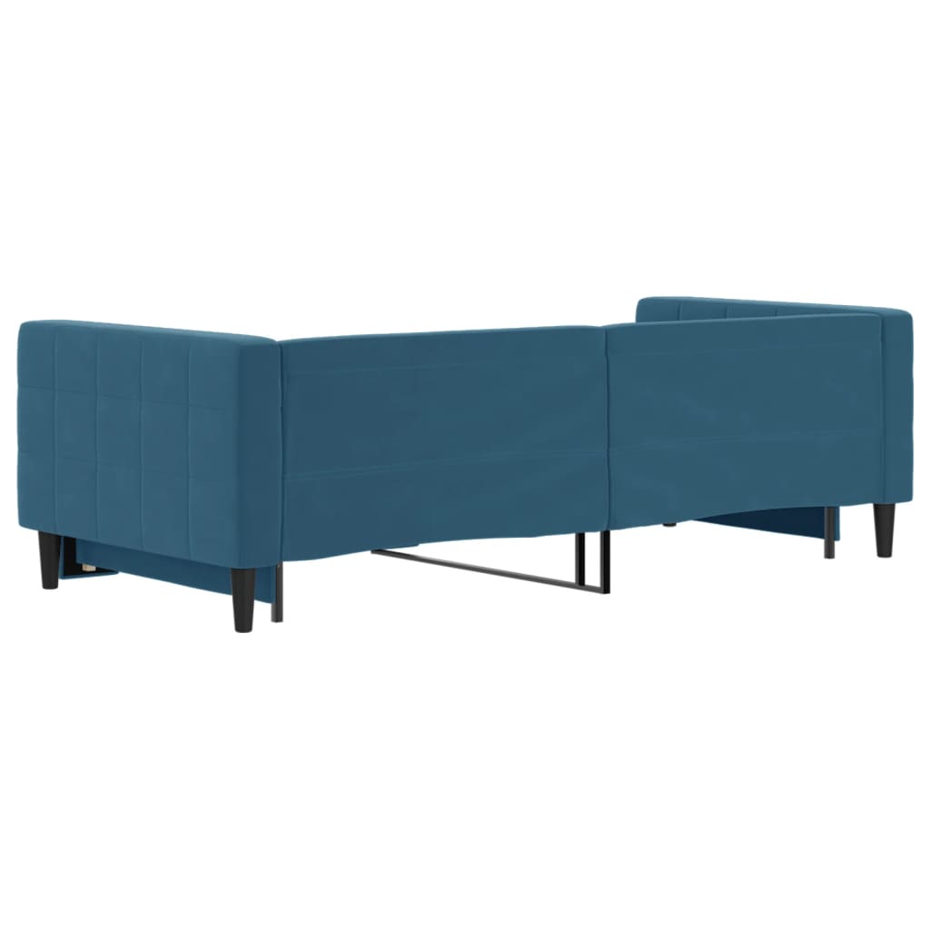 Divano Letto Con Letto Estraibile Blu 90x200 Cm In Velluto