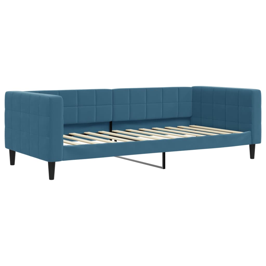 Divano Letto Con Letto Estraibile Blu 90x200 Cm In Velluto