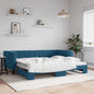 Divano Letto Con Letto Estraibile Blu 90x200 Cm In Velluto