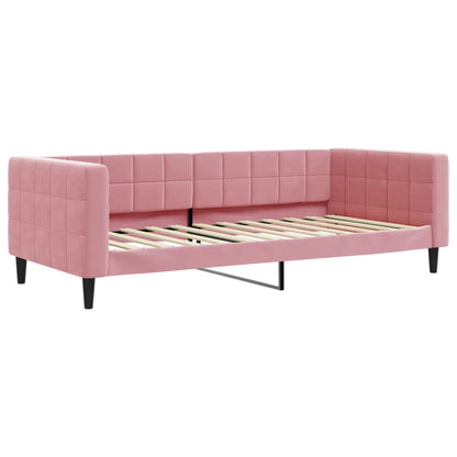 Divano Letto Con Letto Estraibile Rosa 90x200 Cm In Velluto