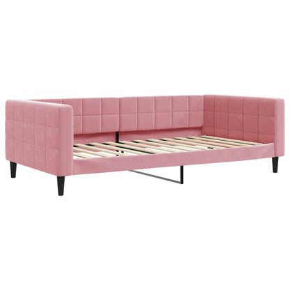 Divano Letto Estraibile Con Cassetti Rosa 100x200 Cm Velluto